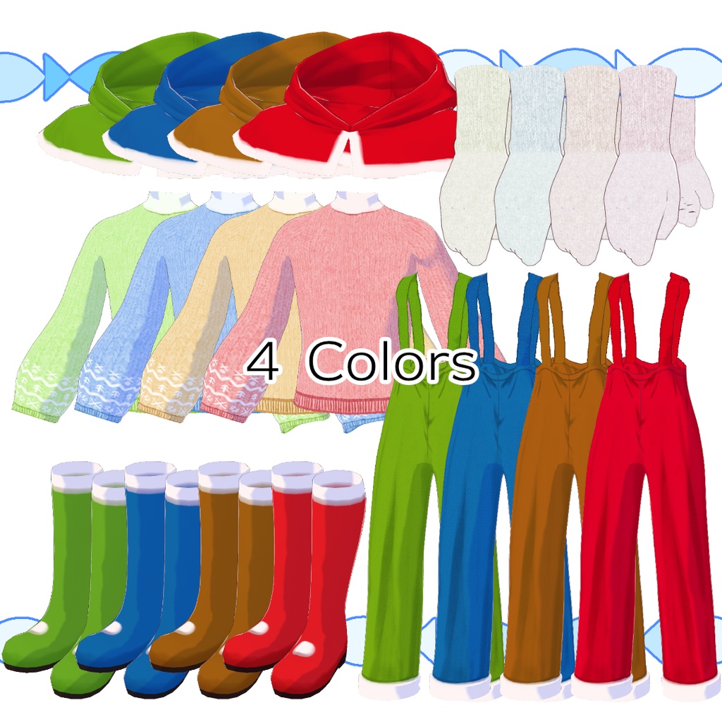 【#VRoid】クリスマスのサロペット