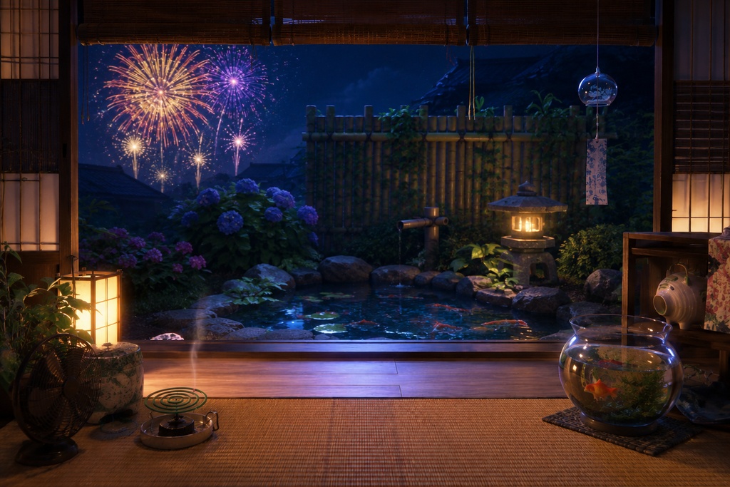【配信背景】夏の縁側【無料】