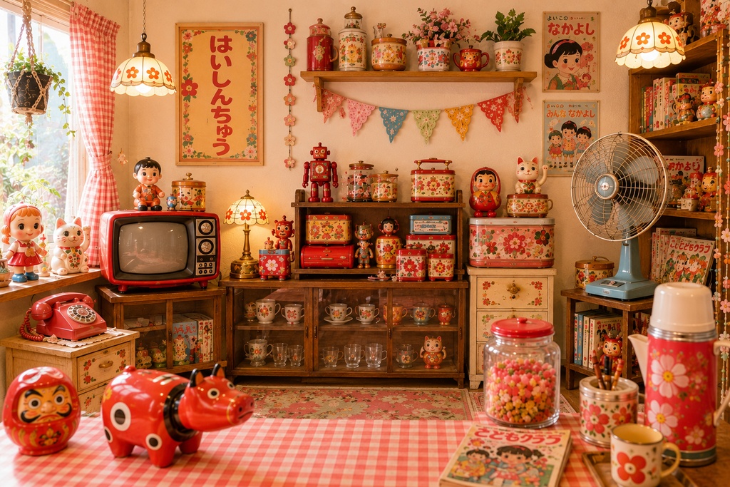 【配信背景】昭和レトロ×かわいい配信部屋【無料】
