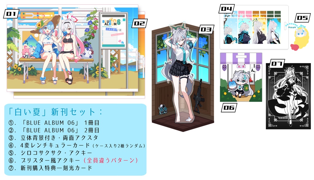 C108新刊「BLUE ALBUM 06-とある夏の一日」単品とグッズばら売り