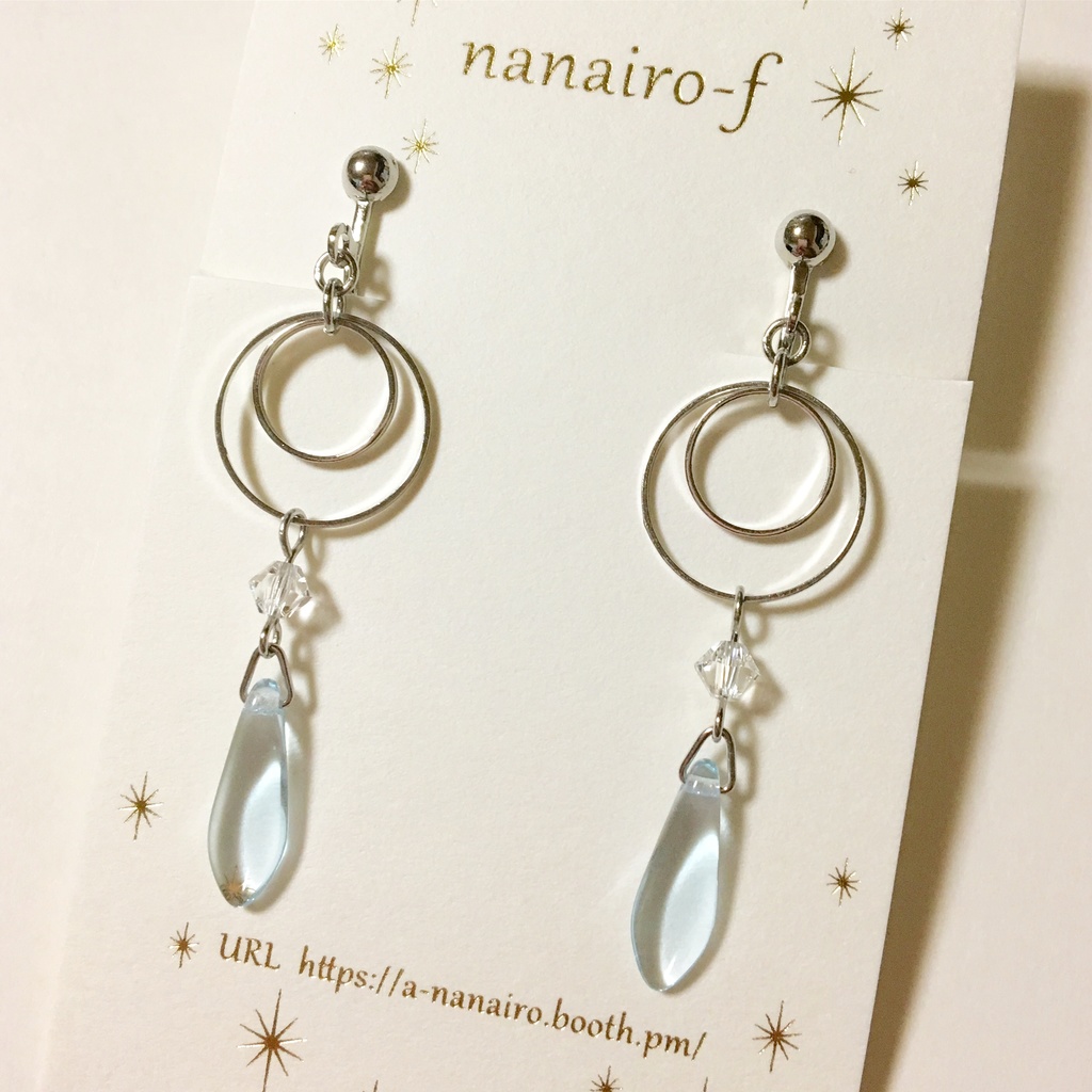 空しずく*チェコとスワロフスキーのピアス・イヤリング(カラーチェンジ)