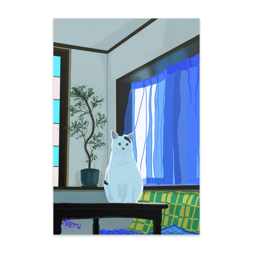 ポストカード『夜明け前の部屋で』