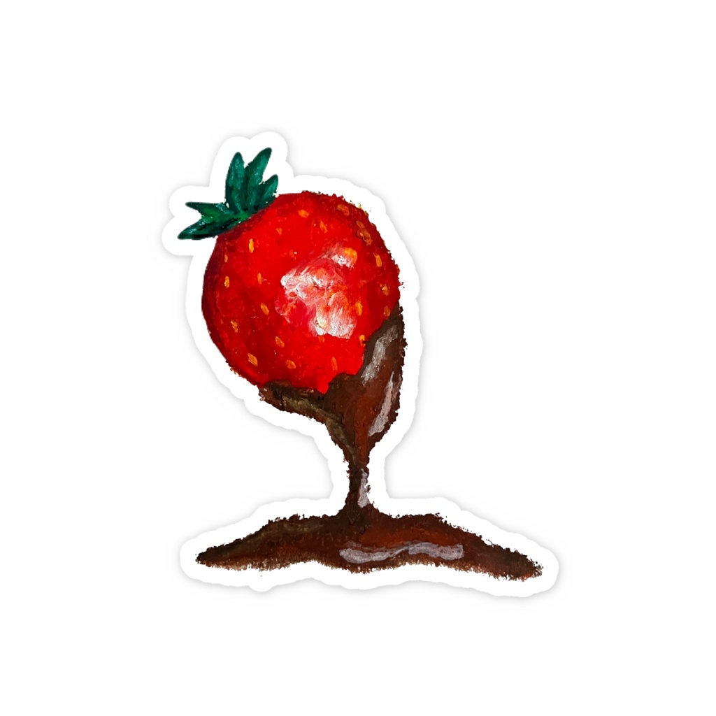 チョコがけいちごのステッカー🍓|ぽかぽか日々シリーズ