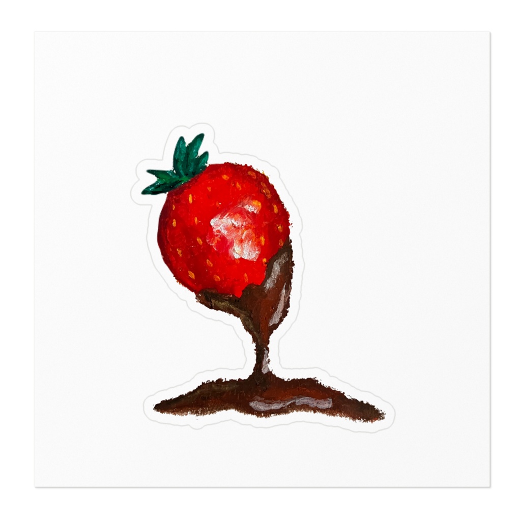 チョコがけいちごのステッカー🍓|ぽかぽか日々シリーズ