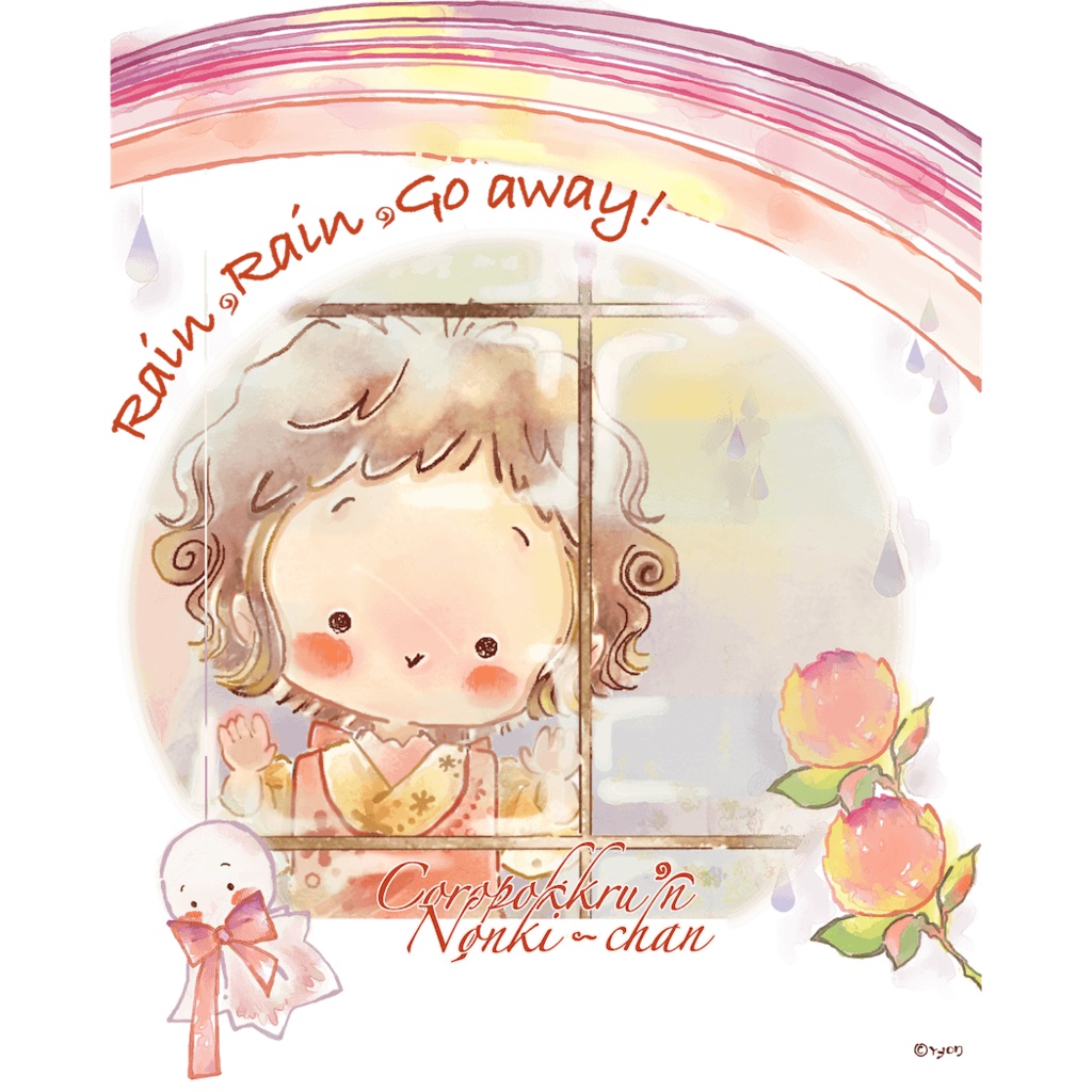 for Ladies’ 🌷ころぽっくる❜ン♪ のんきちゃん・お茶目ちゃんレディースTシャツ