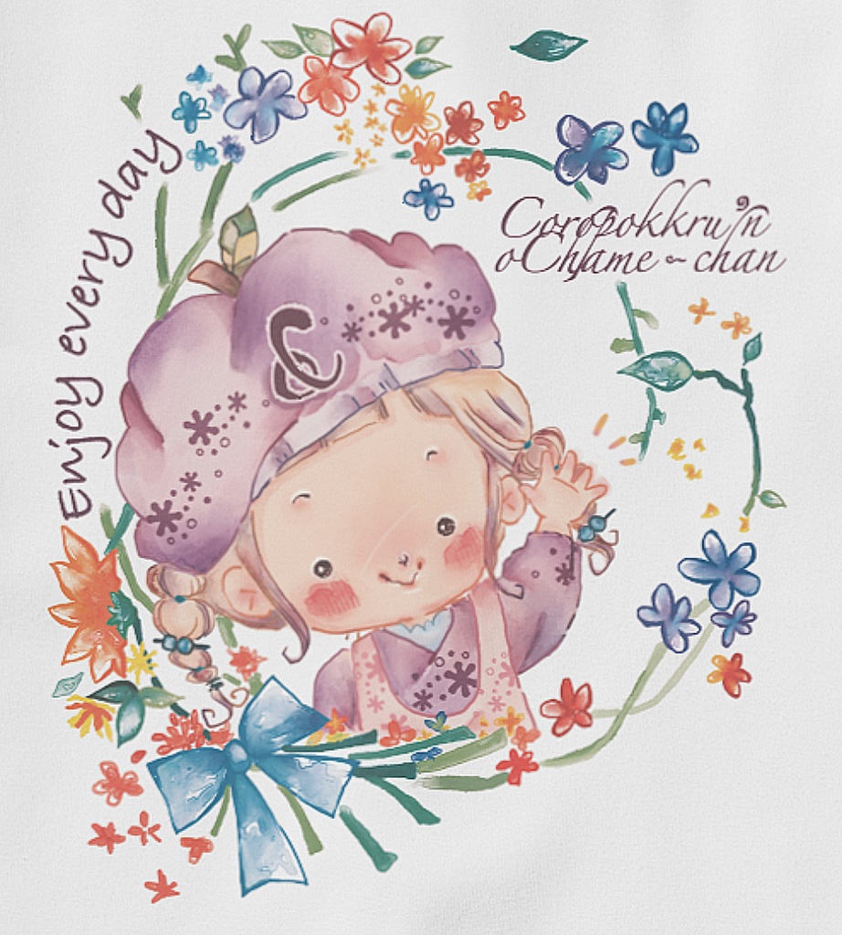 for Ladies’ 🌷ころぽっくる❜ン♪ のんきちゃん・お茶目ちゃんレディースTシャツ