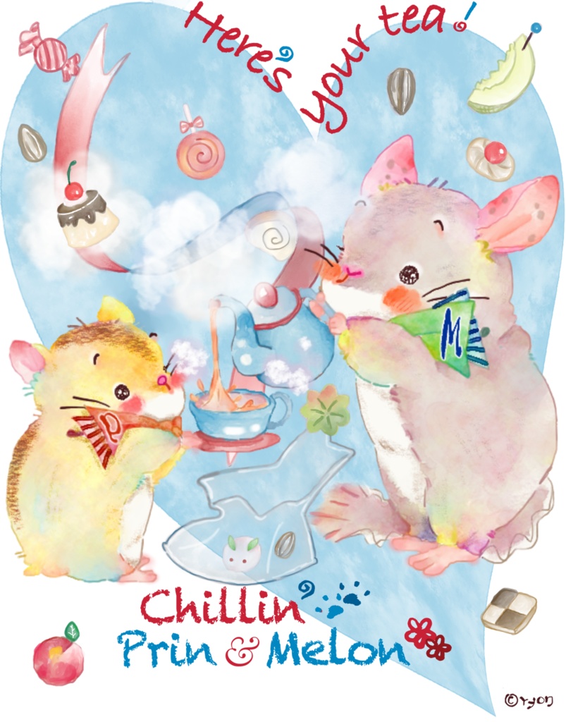 for Kids🧸まったり❜ぷりん&めろん🌻 おつかれさまTシャツ