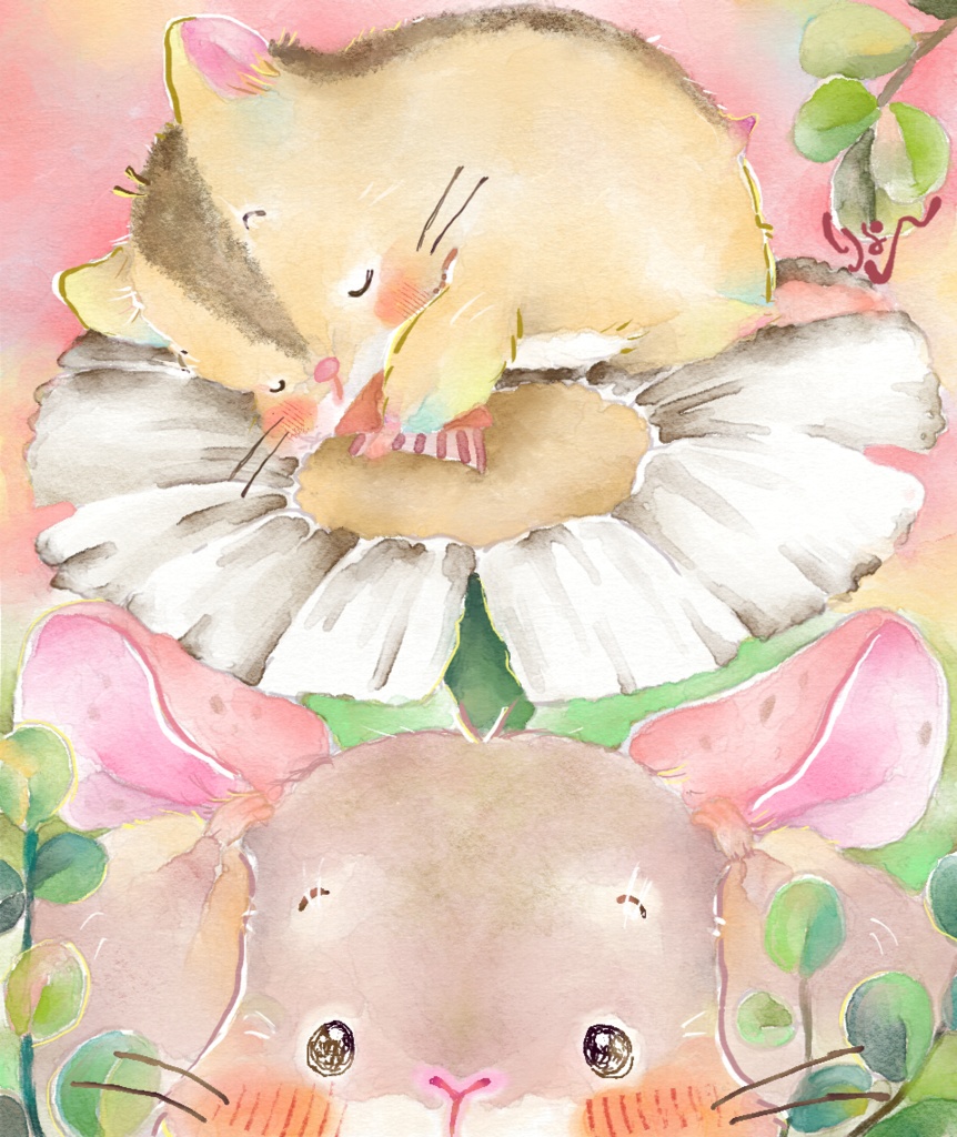 スマホリング  ❛ぷりんのうたた寝❜𓂃𓂂.𖤣𖥧𓈒◌ぷりん&めろん