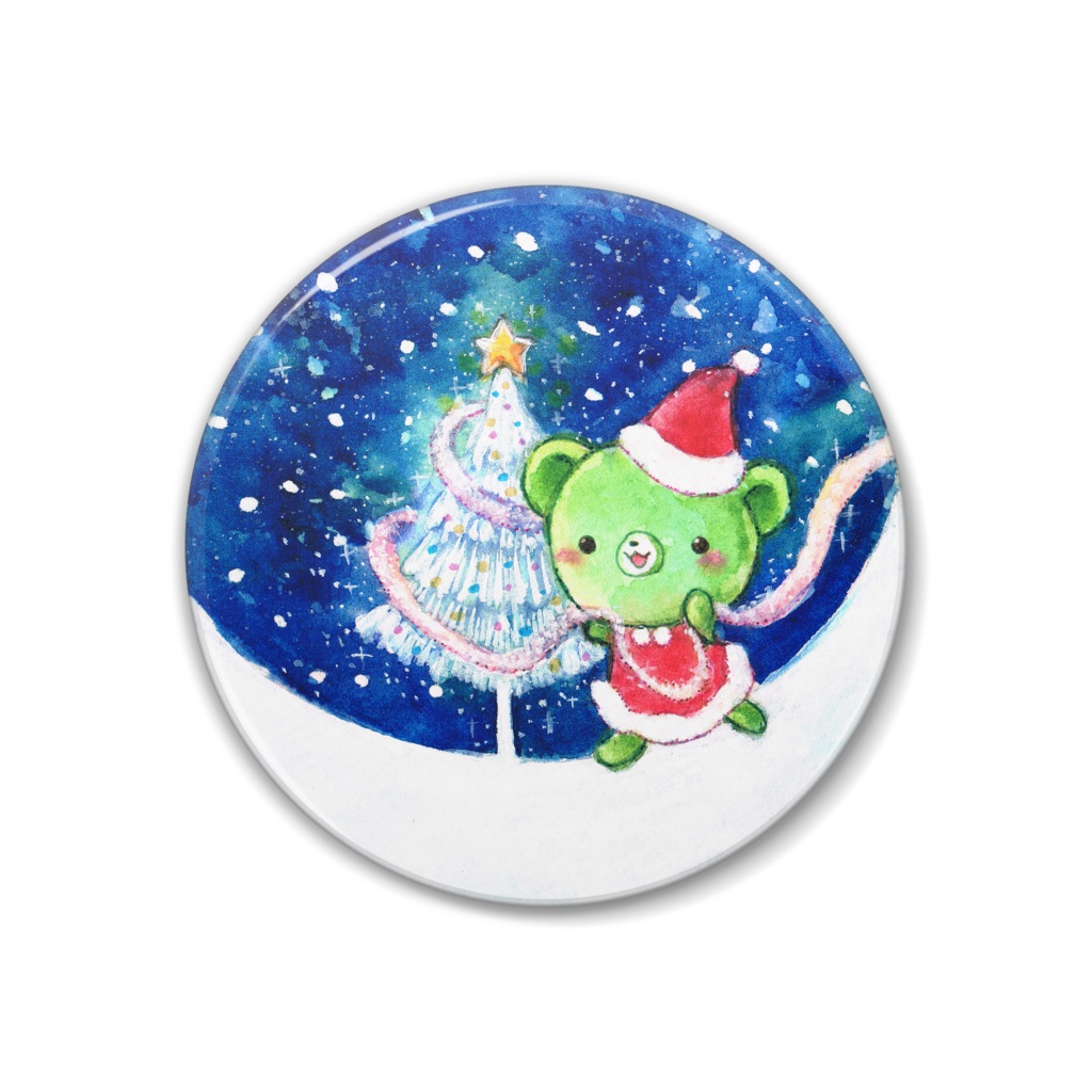 くまみちゃんクリスマス缶バッジ