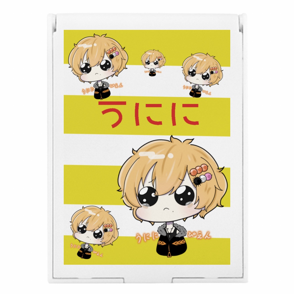 鏡、コンパクトミラー白　みたらしうにに