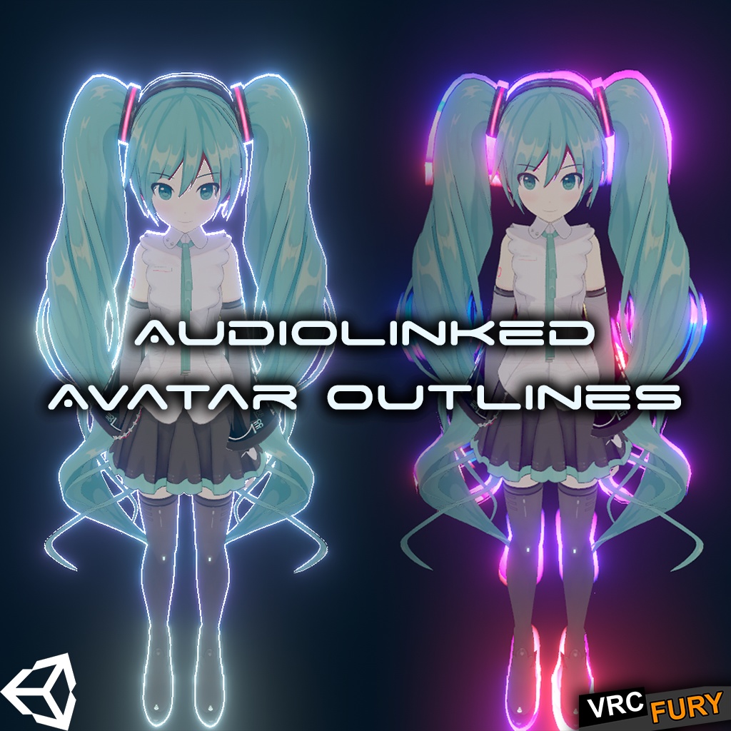 [VRChat] AudioLinked Avatar Outlines: Basic Pack | 【VRChat】オーディオリンク対応アバターアウトライン：ベーシックパック