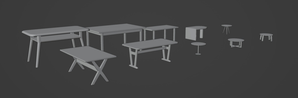 シンプルなテーブル10個セット