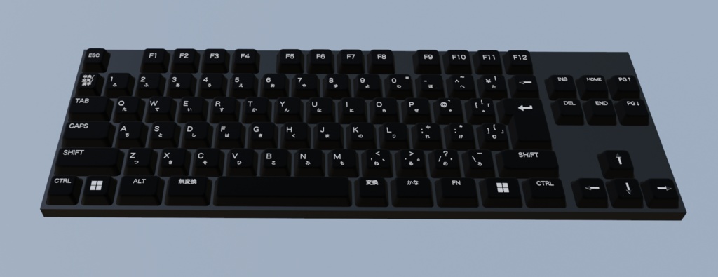 キーボード（文字あり、Windows）【3Dモデル】