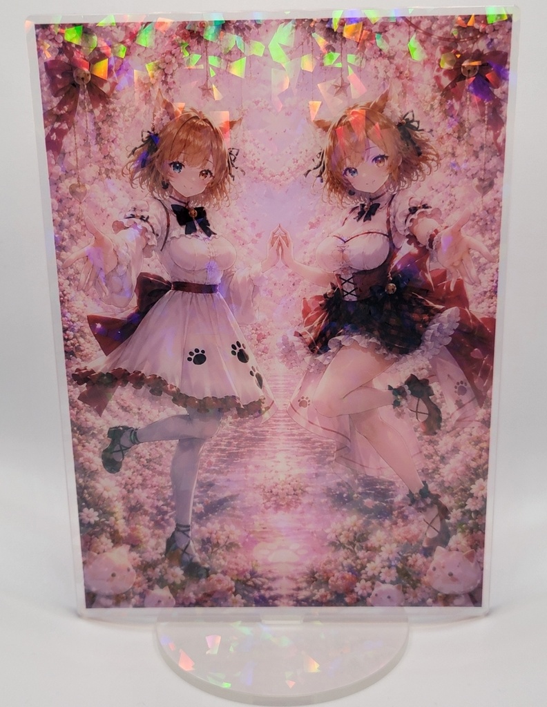 【3周年記念】新旧衣装もんがちゃんアクスタ&ロゴ&A3バックプリントプレミアムTシャツ&おまけ付き