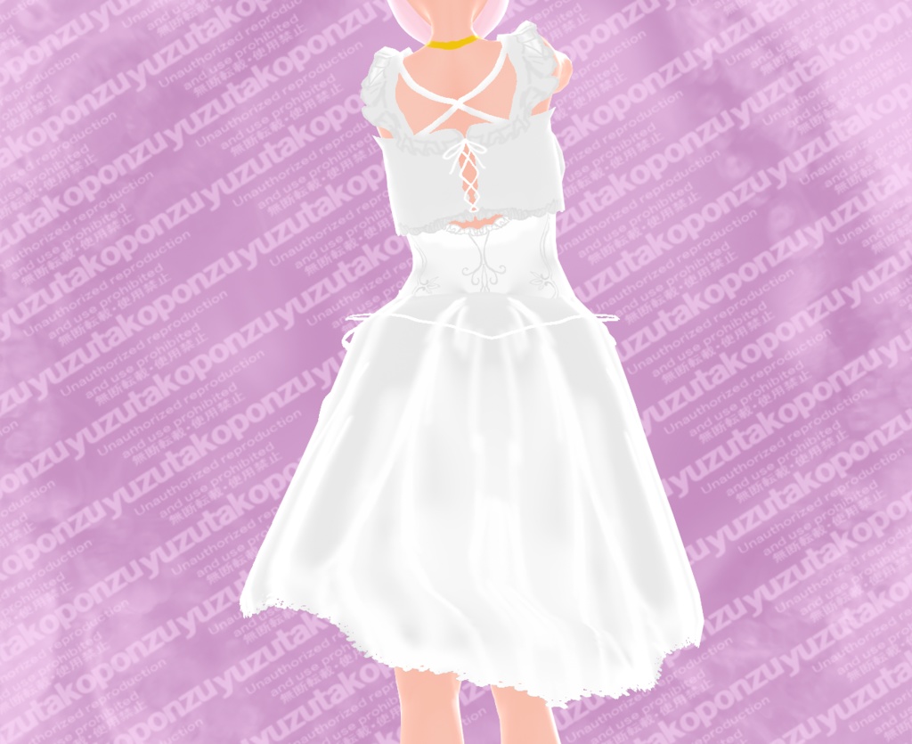 ◆モノクロコントラスト 天使のシルクワンピース【vroid正式版】