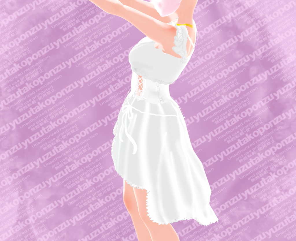 ◆モノクロコントラスト 天使のシルクワンピース【vroid正式版】