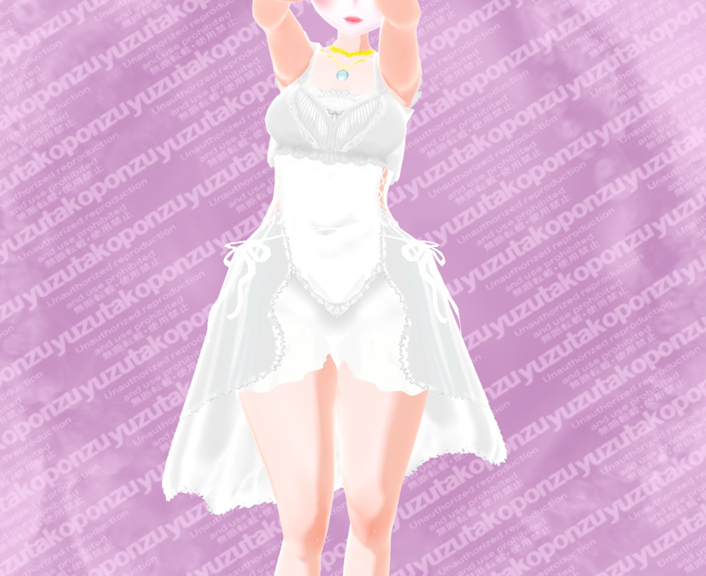 ◆モノクロコントラスト 天使のシルクワンピース【vroid正式版】