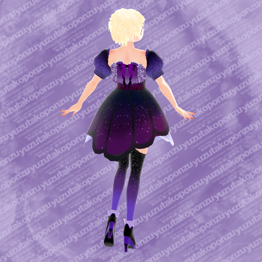 【vroid正式版】魔女の晩餐会 白と黒の魔女ドレス