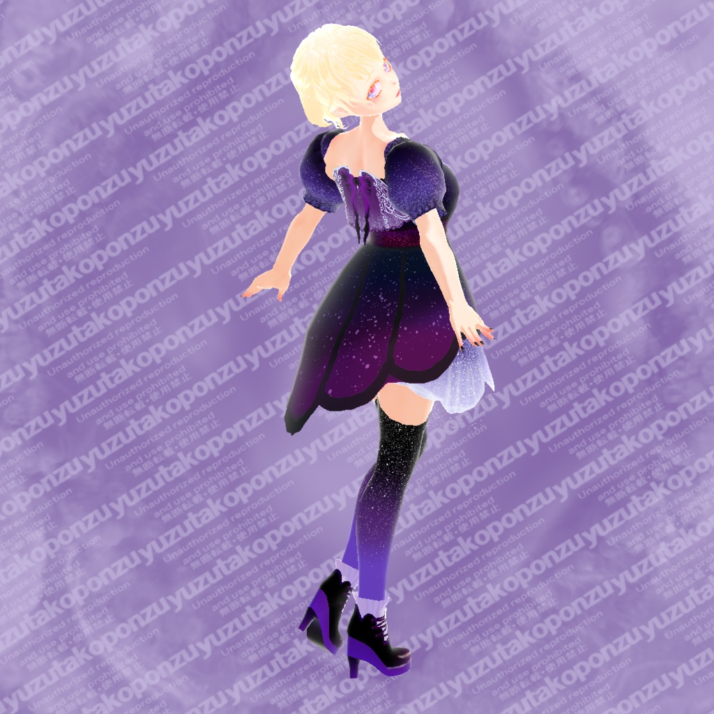 【vroid正式版】魔女の晩餐会 白と黒の魔女ドレス