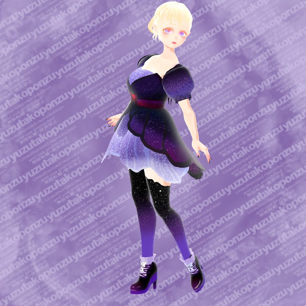 【vroid正式版】魔女の晩餐会 白と黒の魔女ドレス