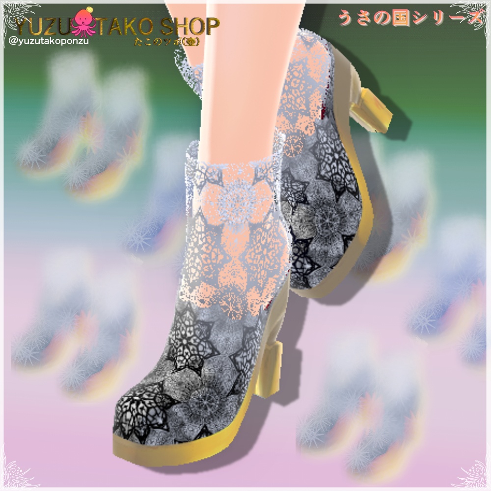  ◆うさの国　　お花のレースガールヒール１０色【vroid正式版】