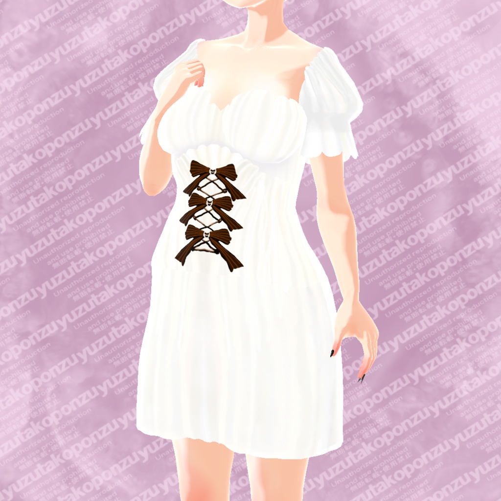 【free】フリルリボンワンピ【vroid正式版】