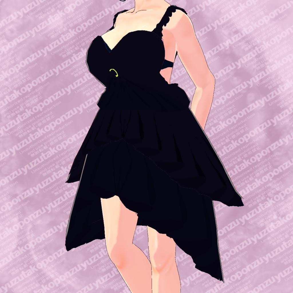 【free】ブラックワンピ【vroid正式版】