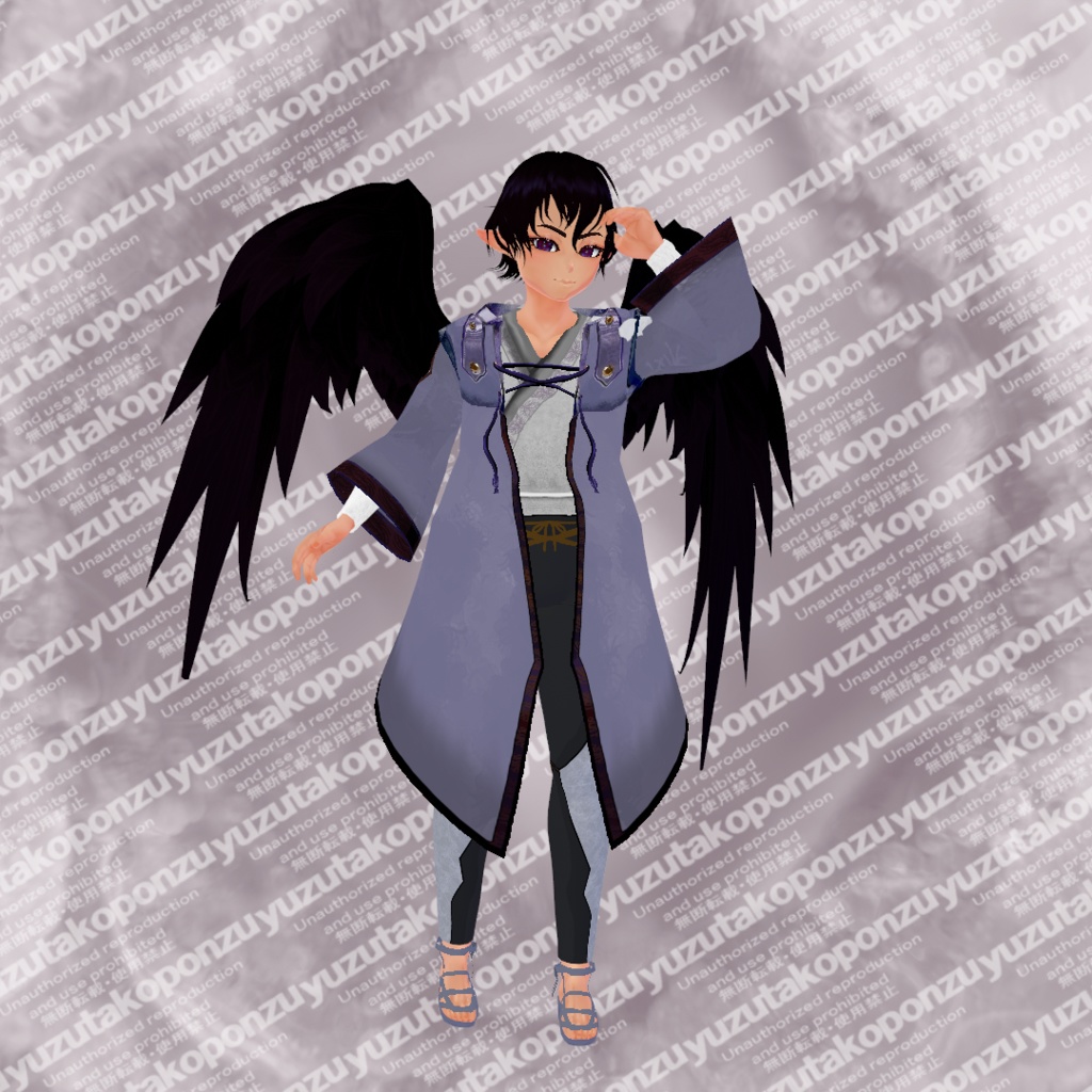 モノクロコントラスト 森の男子・狩り人 衣装セット【vroid正式版】