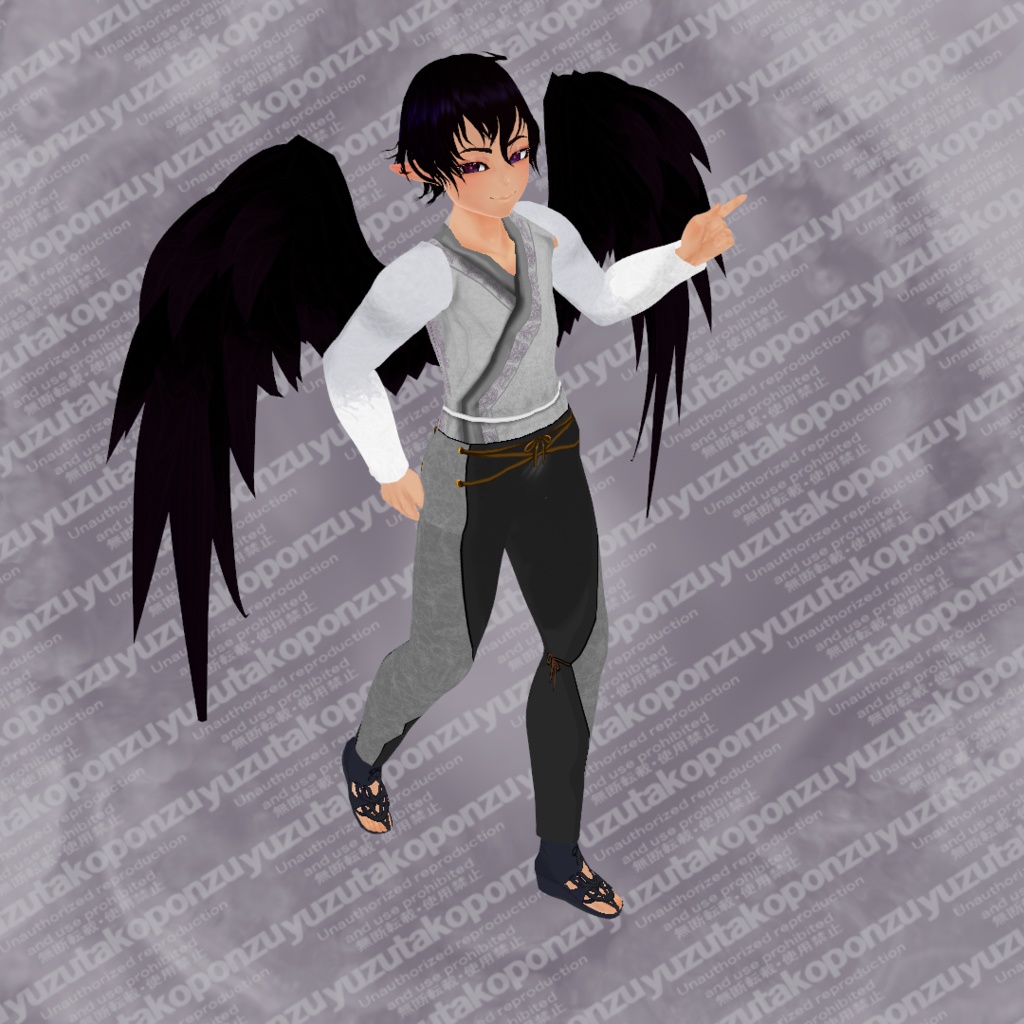 モノクロコントラスト 森の男子・狩り人 衣装セット【vroid正式版】