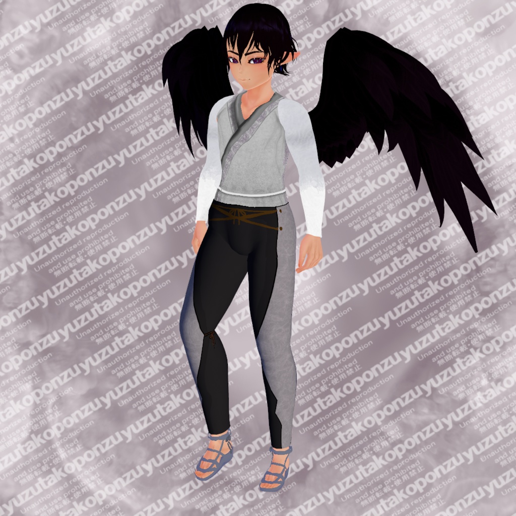 モノクロコントラスト 森の男子・狩り人 衣装セット【vroid正式版】