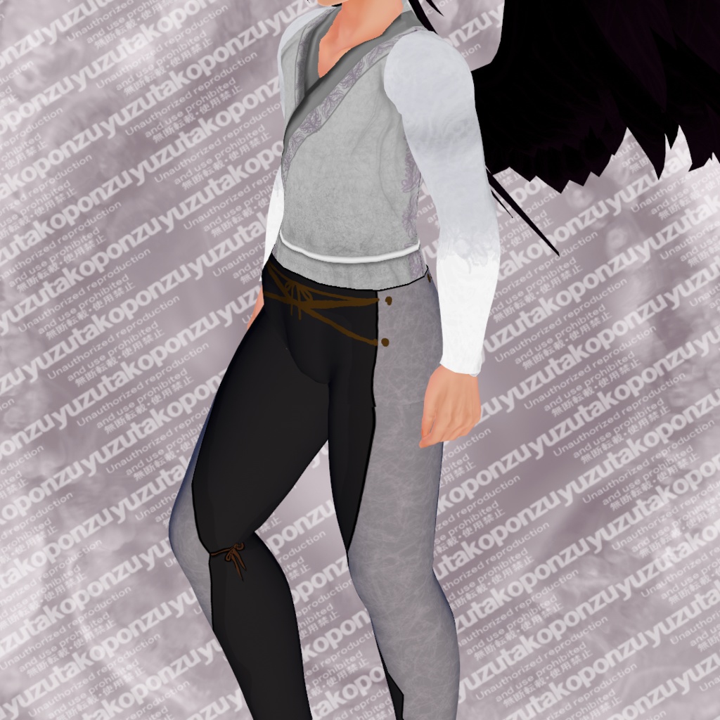 モノクロコントラスト 森の男子・狩り人 衣装セット【vroid正式版】