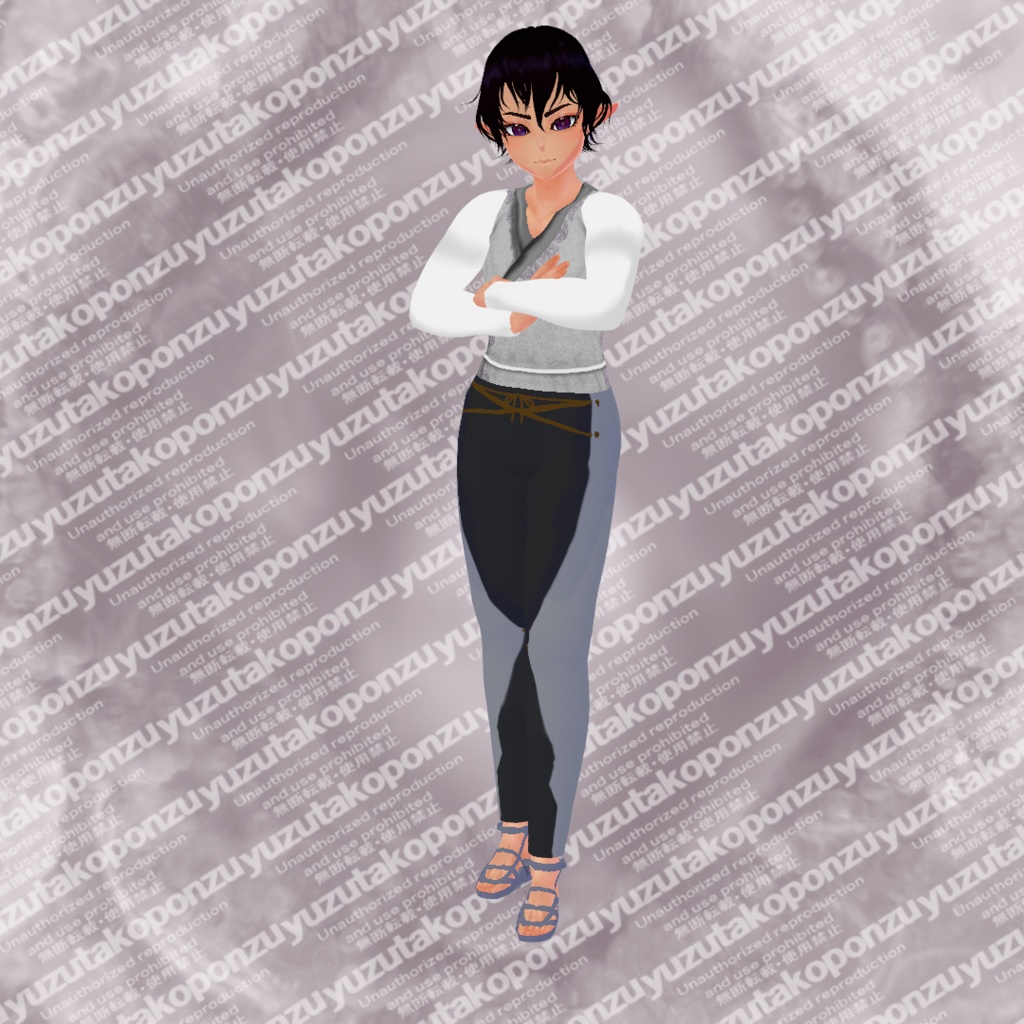 モノクロコントラスト 森の男子・狩り人 衣装セット【vroid正式版】