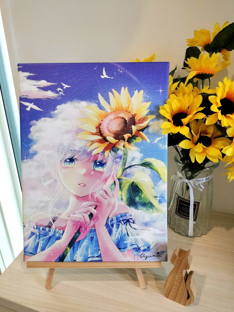 キャンバスアートF4号「私は夏空」