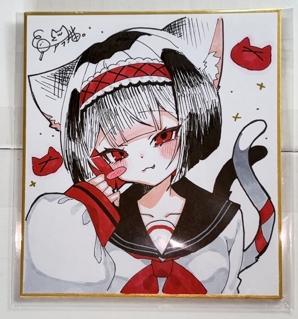 【原画色紙】黒猫ちゃん