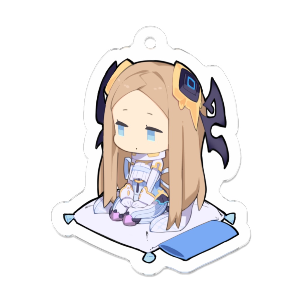 StarTiara 白アンゴラ 正座アクリルキーホルダー
