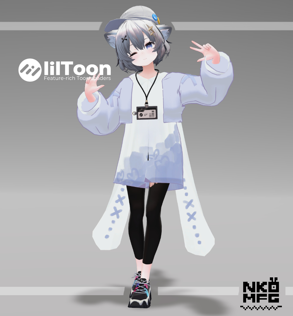 【2アバター対応】後ろ襟の長いシャツ＋上着