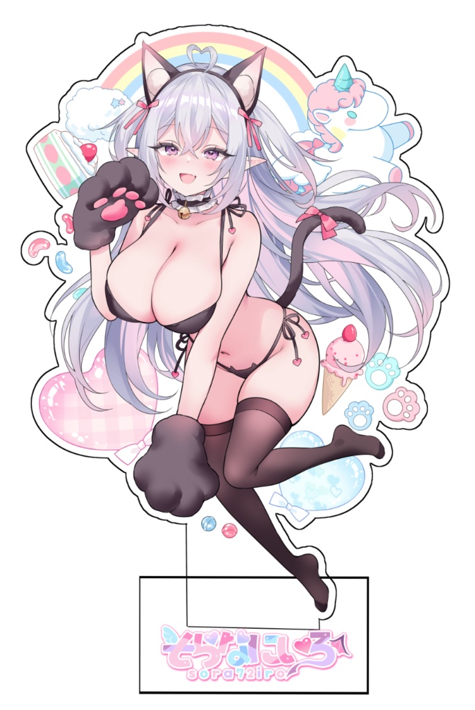 C106　猫ランジェリーアクリルスタンド