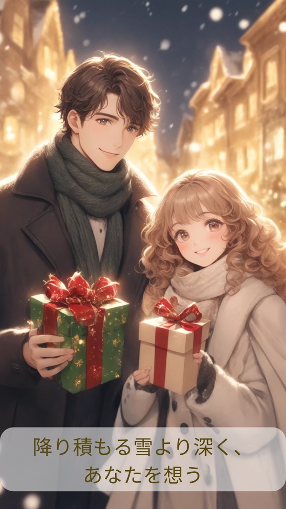 冬の恋人メッセージセット(12枚)SMS投稿・配信用