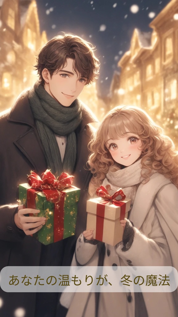 冬の恋人メッセージセット(12枚)SMS投稿・配信用