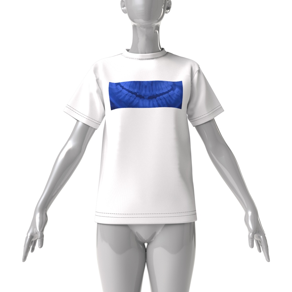 宵月の健康的な歯のレントゲンTシャツ -White-