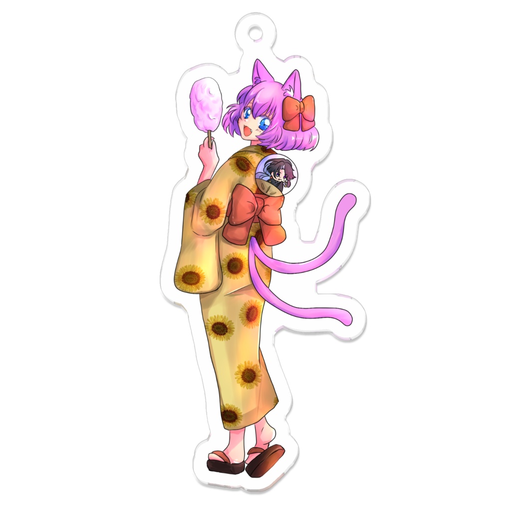浴衣アクキー猫鈴あん