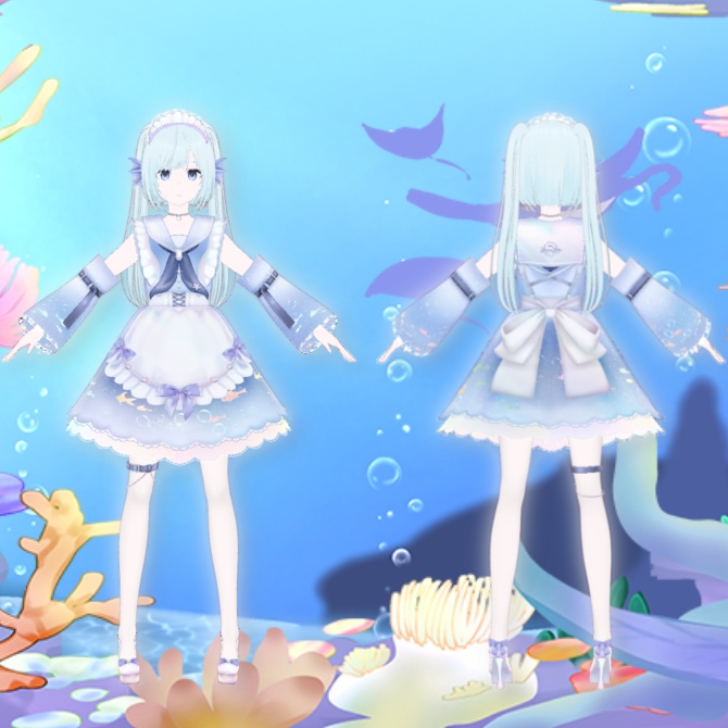 オリジナル【無料!】3Dキャラクターモデル「潮音こまり」 Original 3D Character "Komari Shione"