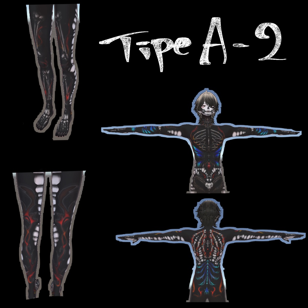 水瀬 骨メイク+タトゥーテクスチャ(全身)