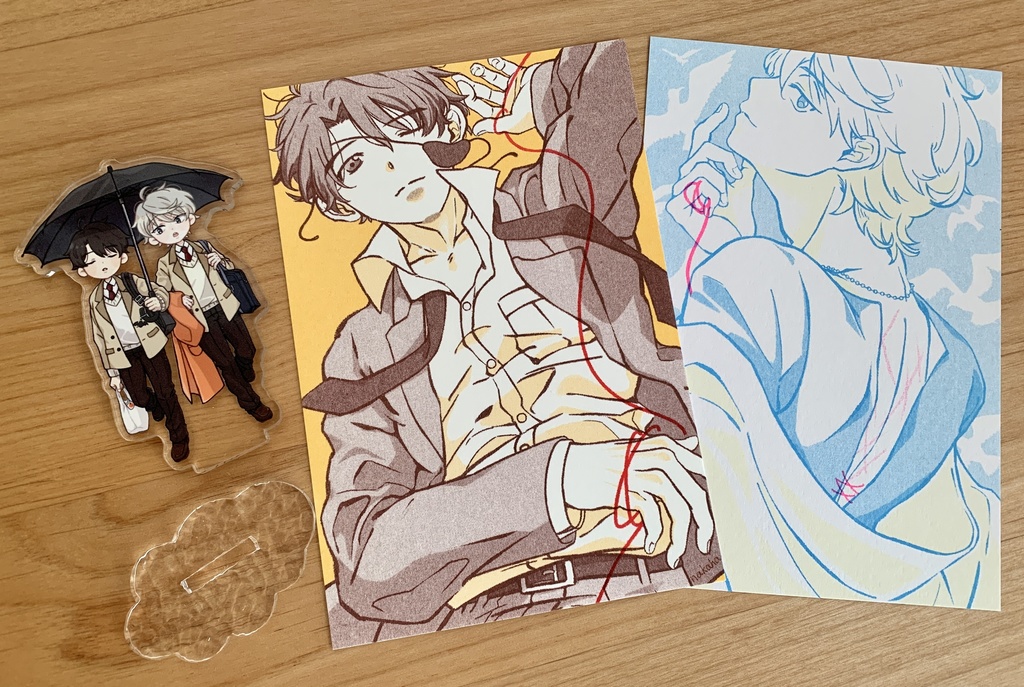 伊奈スレ 雨の日アクリルスタンド+レトロ印刷ポストカードセット