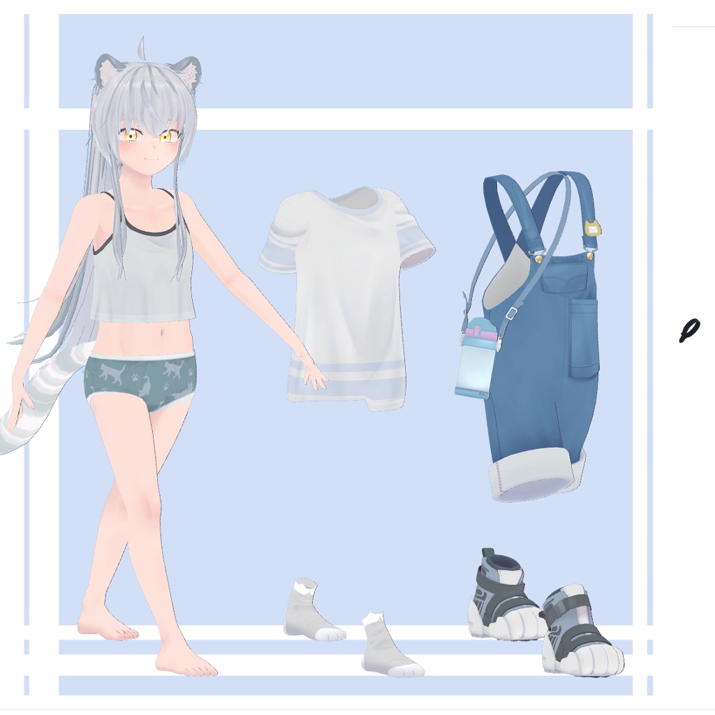 【宣伝】VRChat想定オリジナル3Dモデル『ひゃっこ』【サンプルのみ】