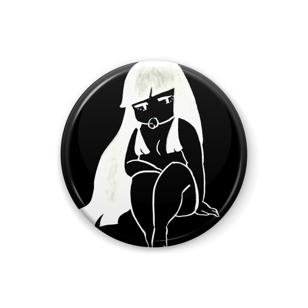 ましゅまろ乙女の缶バッジ:黒