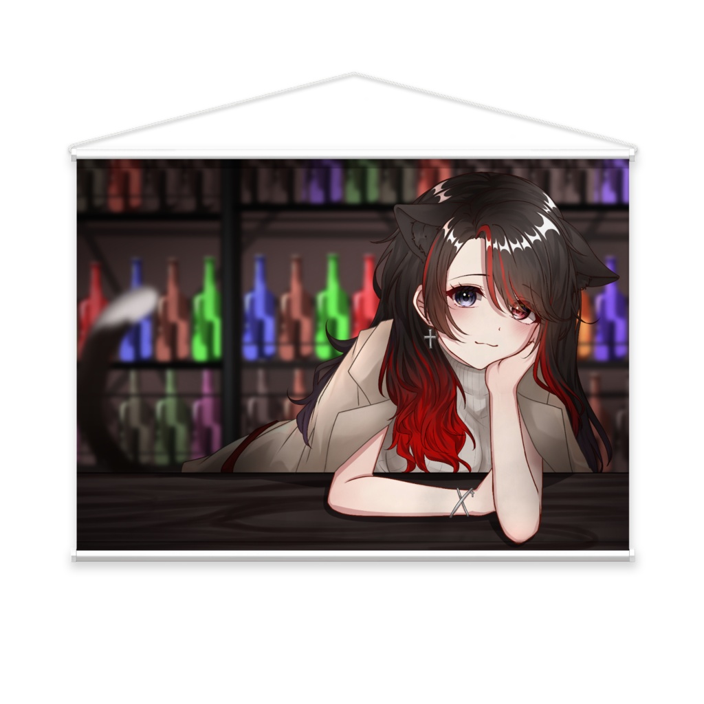 猫姫黒火生誕祭2024グッズ　タペストリー