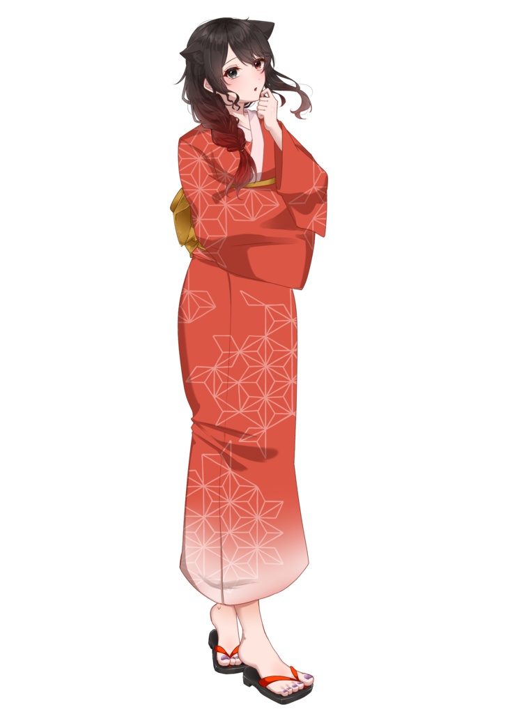 猫姫黒火 浴衣グッズ アクリルフィギュア