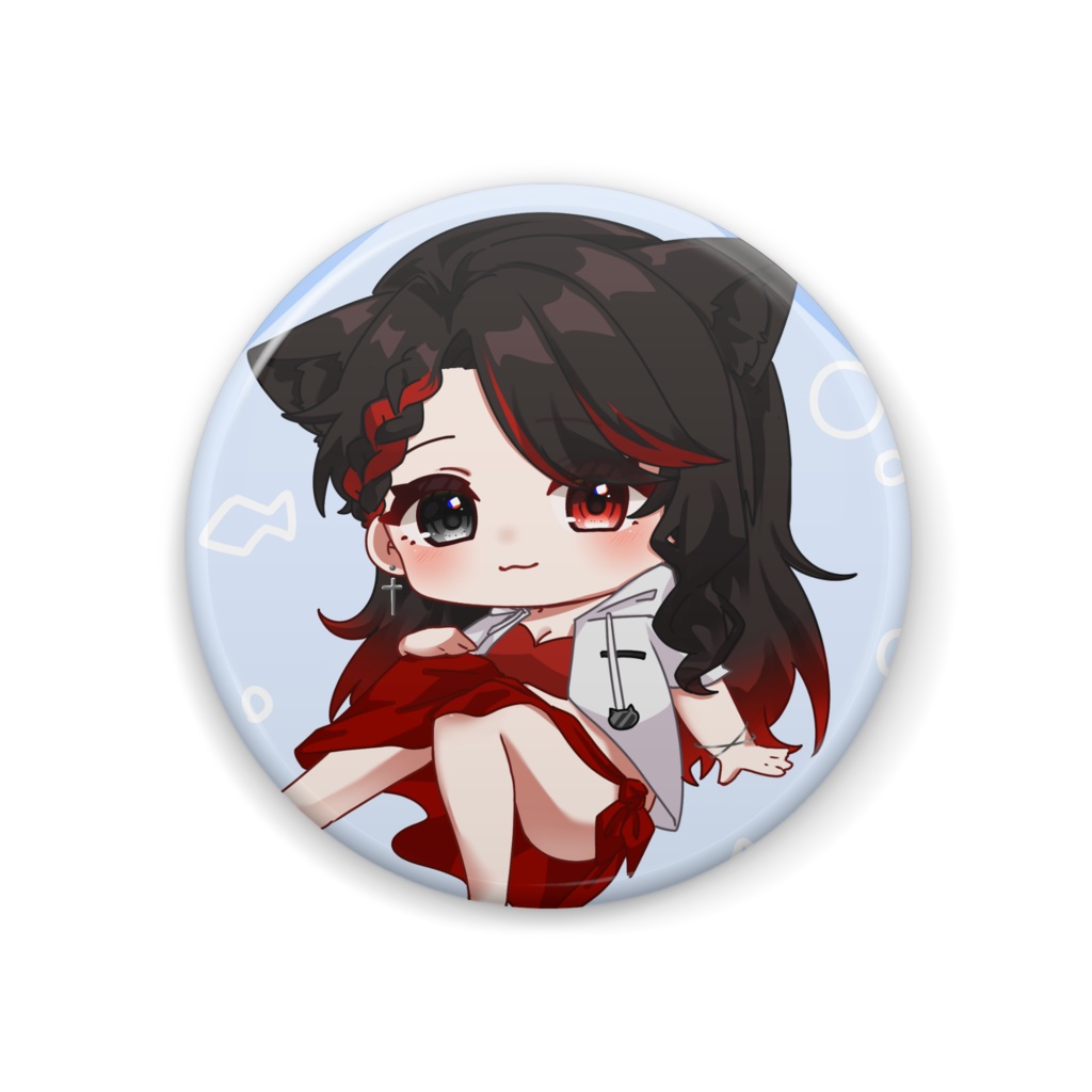 猫姫黒火　水着SDイラストグッズ　缶バッジ