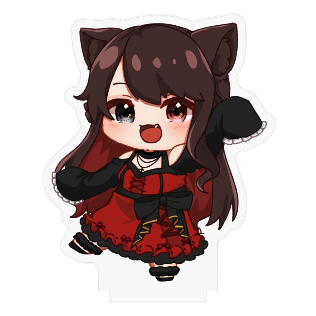 猫姫黒火Vtuber4周年記念グッズ アクリルフィギュア